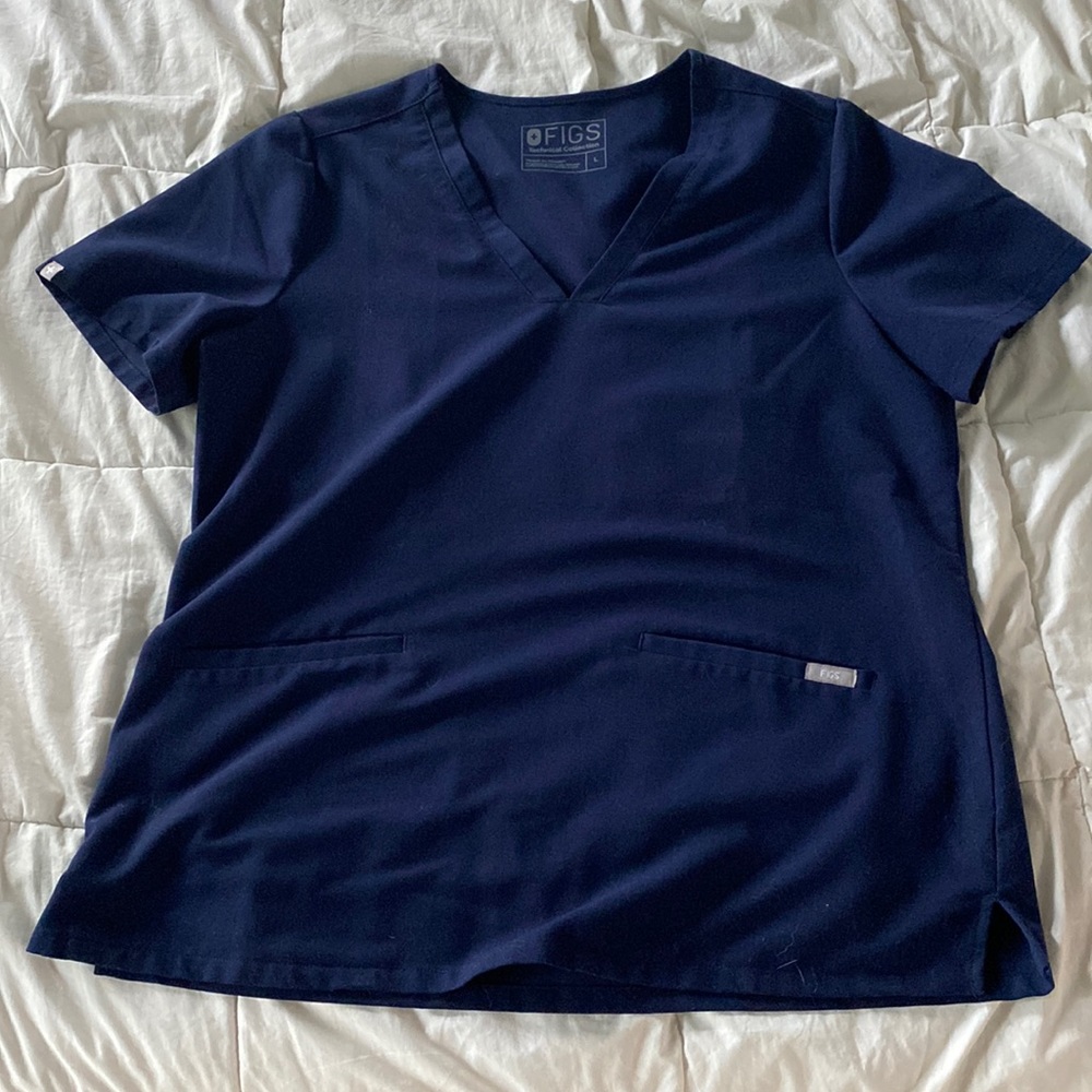 Figs Navy scrub top